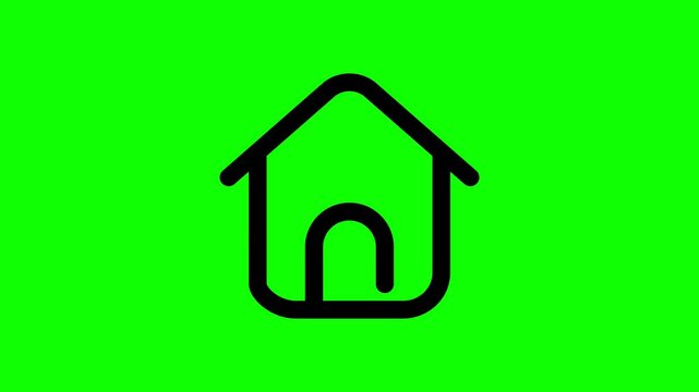 Green screen home button icon video
