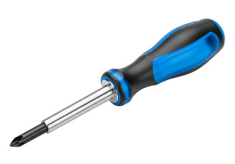 Ergonomic screwdriver with a black and blue handle and a metal shaft for precise repairs