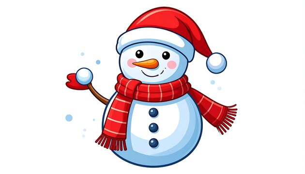 Cute snowman cartoon - Powered by Adobe