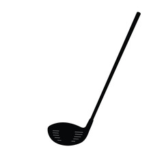 Black golf club driver on white background sport equipment