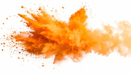 Orange powder explosion abstract