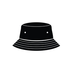 Black bucket hat with white accents accessory
