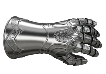Futuristic Silver Robotic Hand with Detailed Mechanical Design and Intricate Patterns