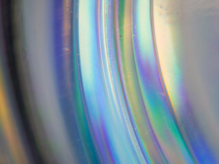 Iridescent Abstract Light Reflection on Glass Surface