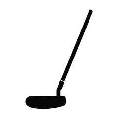 Black golf club on white background sport equipment
