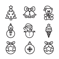 christmas icons set