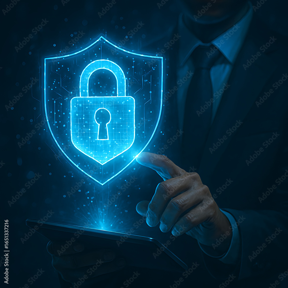 Poster secure digital transactions with modern technology for ultimate data protection and privacy online t