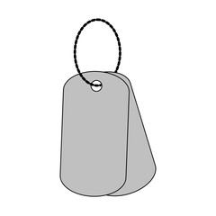 Military Dog Tag with Chain Outline Icon