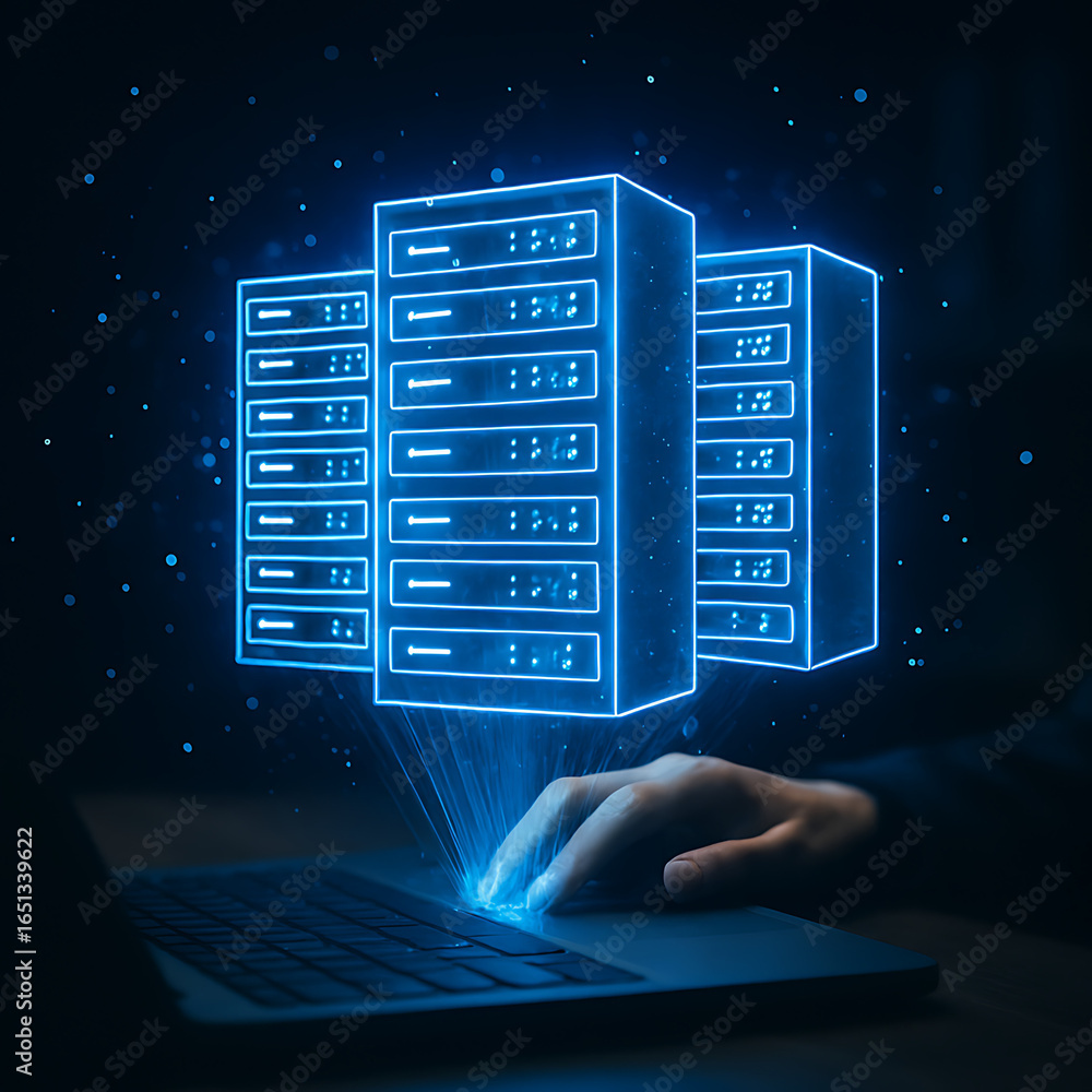 Poster secure data management with modern servers and cloud computing for innovative businesses