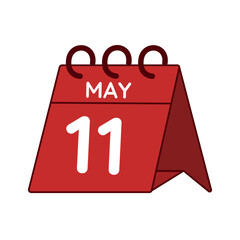 may 11 desk calendar vector on white background
Vector red calendar flat icon