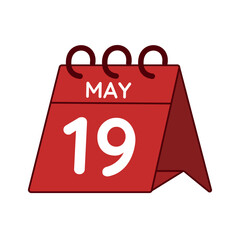 may 19 desk calendar vector on white background
Vector red calendar flat icon