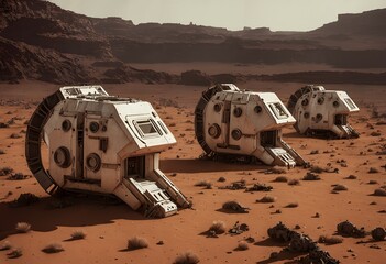 Futuristic Structures on Alien Desert