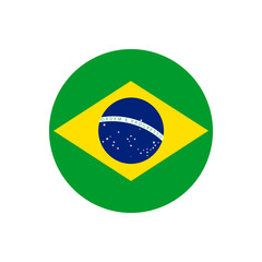 Brazil Flag Round Vector Icon
