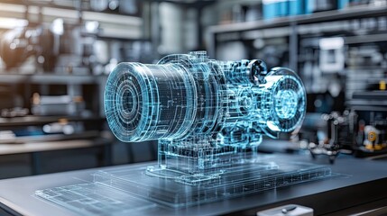 Digital twin concept showing real-world object and its simulated 3D model in software interface