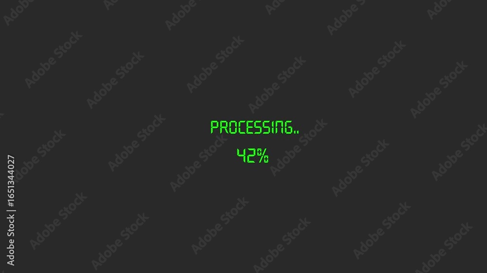 Aufkleber digital video file processing in progress with film strip border and text overlay