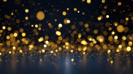 Obraz premium Radiant Gold Glitter Dots Overlay with Bokeh Effects for Special Occasions
