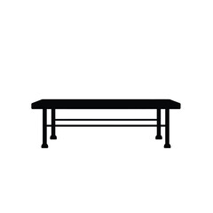 Black bench with horizontal supports furniture outdoor