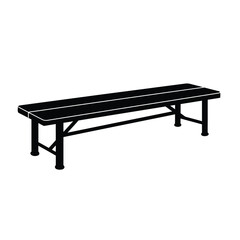 Black wooden bench with white stripes vector