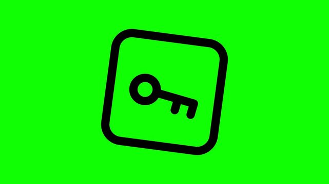 Security Key icon green screen 4k video
