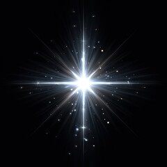 Fototapeta premium Brilliant starburst radiating light on black background