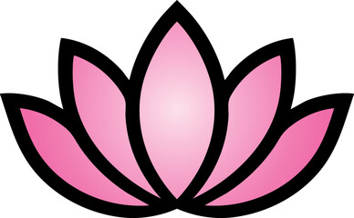Obraz premium Colorful Outline Lotus Flower Flat Design Icon 