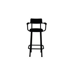 Black bar stool with armrests furniture seat