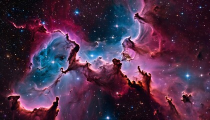 Fototapeta premium Vibrant Nebula in Deep Space