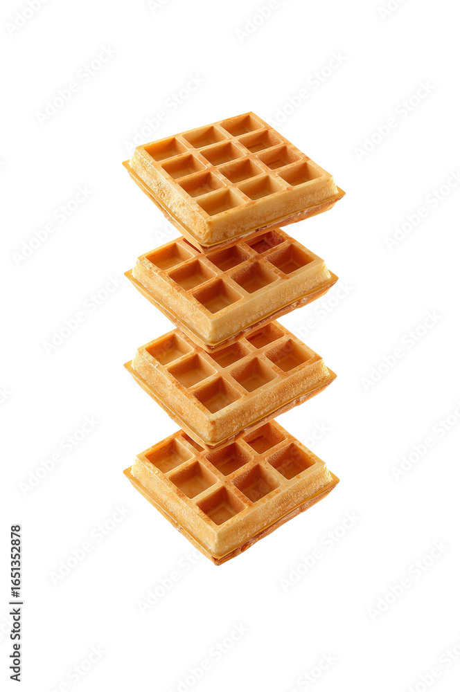 Poster Stacked waffles create an inviting visual arrangement on a transparent backdrop showcase