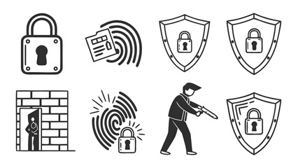 Security Icons, Padlocks, Shields