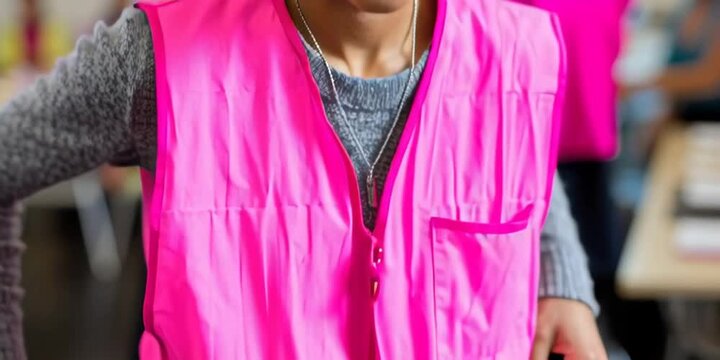 Volunteer working at a charitable donation center for the homeless and disadvantaged