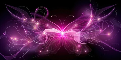 Glow light pink butterfly shine shape overlay fantasy magic.