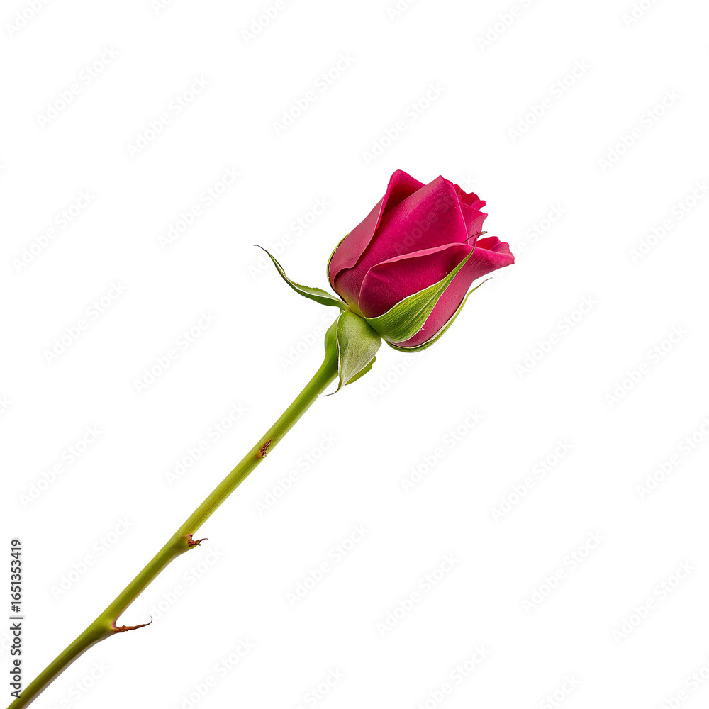 Poster elegant rose bud displaying fragile beauty in sharp focus against a stark presentation