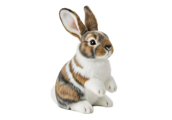 Obraz premium Realistic plush bunny toy with detailed fur and lifelike features suitable as a children's gift or