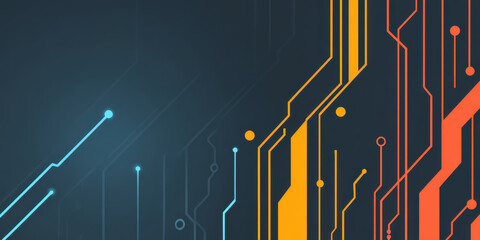 Abstract digital background, colorful lines and shapes representing technology concepts, ideal for tech-related themes.