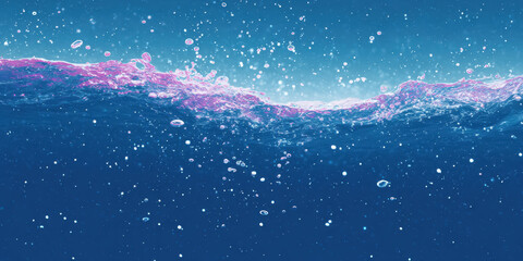 Underwater scene with gentle waves, vibrant blue hues blended with soft purple tones, ideal for aquatic themes or backgrounds.