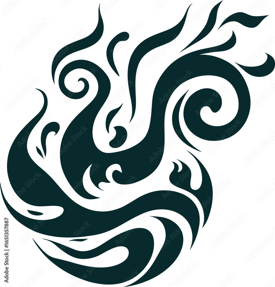Poster abstract flowing design with swirling shapes an artistic expression of water and air elements a mode