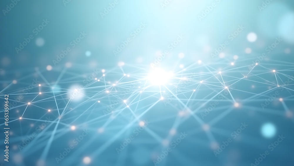 Poster abstract technology network background. futuristic plexus with interconnected glowing dots and lines