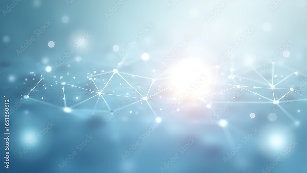 Poster abstract technology network background. futuristic plexus with interconnected glowing dots and lines