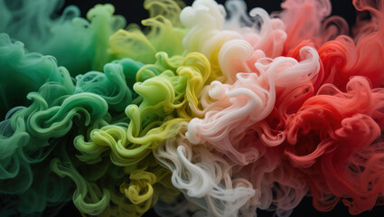 Fototapeta premium Smoky Gradient in Mexican Flag Colors