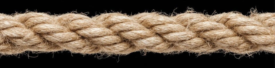 Fototapeta premium Twisted Twine Frame: Isolated Line of Natural Rope String with Textured Linen Finish