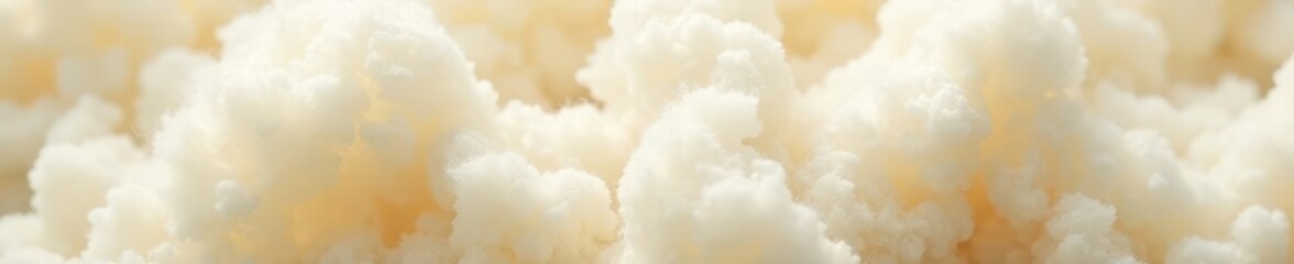 Close-up of warm, inviting creamy white wool; fluffy, soft texture , warm, soft texture, cozy background