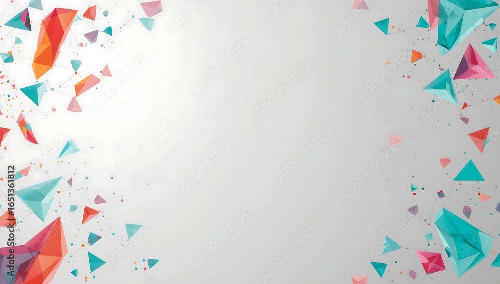 Poster abstract geometric background with colorful 3d polygons. modern design with a scattering of shapes a