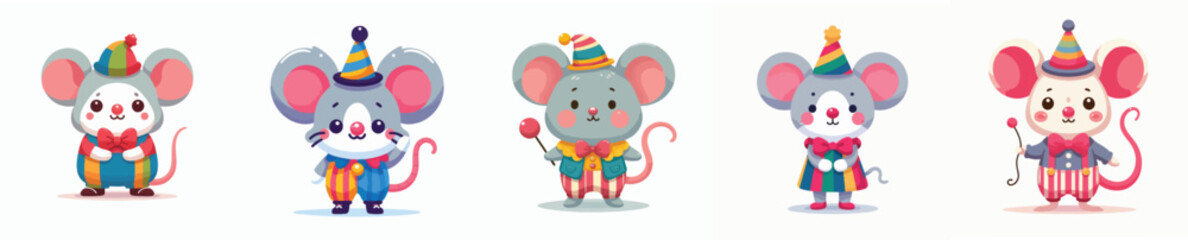 clown costume mouse vector