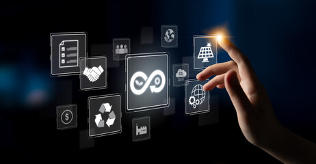 Circular economy supports sustainable development. Circular economy reduces waste, circular economy...