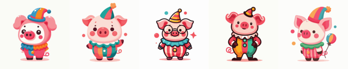 clown costume pig vector