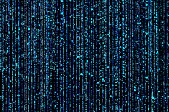 Abstract digital rain of turquoise dots - Powered by Adobe