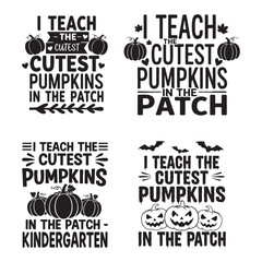 Obraz premium I Teach The Cutest Pumpkins In The Patch Harvesting Smiles and Pumpkins A Kindergarten Patch Full of Love