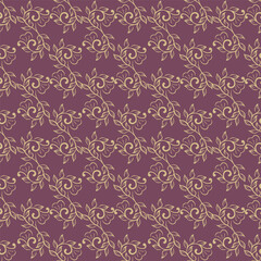 Seamless floral pattern, colorful ditsy print, abstract ornament in retro folk motif. Pretty decorative art botanical design of hand drawn large, small flowers, leaves, wild herbs. Vector illustration