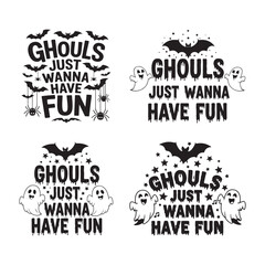Ghouls Just Wanna Have Fun Halloween Clipart Bundle
