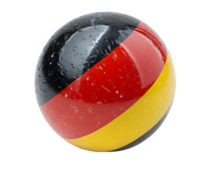 a german flag ball on transparent background
